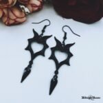 Gotiški Auskarai Juodi Šikšnosparnio Sparnai Earrings The Bat